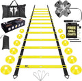 20Ft Sports Agility Ladder for Men Women and Kids, Speed Youth Soccer Agility Training Equipment for Football, Exercise, Tennis, Legs Workout with Speed Parachute and Carry Bag
