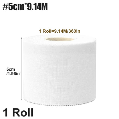 1 Roll Athletic Tape in White Cotton Sports Tape Adhesive Elastic Bandage Knee Wrist Ankles Muscle Support- Easy Tearing