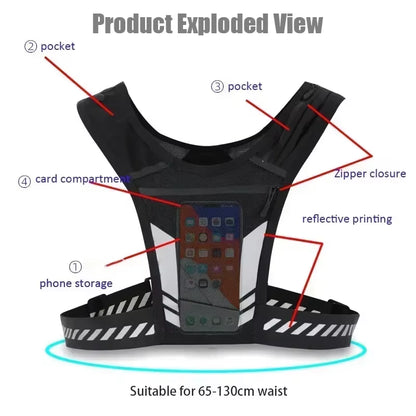 Ultra Light Running Vest with Phone Pocket Water Bottle Holder Breathable Hydration Pack for Outdoor Sports Cycling Hiking Trail